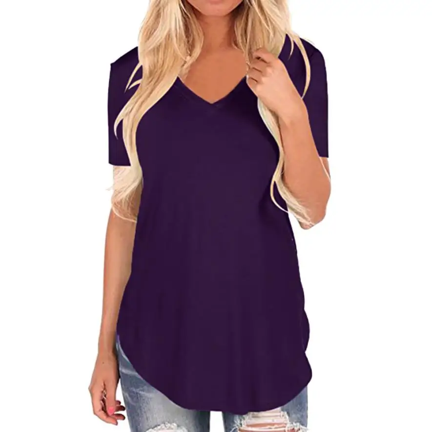 Женская футболка dames шифоновая Однотонная с коротким рукавом|women short sleeve|t shirt