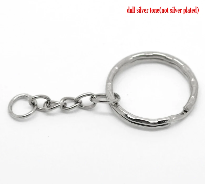 DoreenBeads сплав ключи цепочки Ключи Кольца Круглый Серебряный тон 5,3 см(2 1/") х 5,3 см(2 1/8"), 6 шт. Новинка