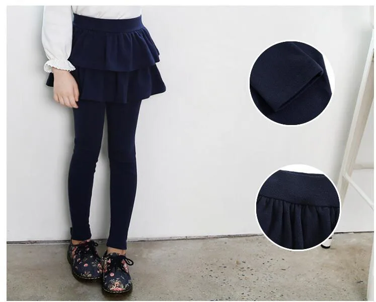 VEENIBEAR Теплые весенние хлопковые леггинсы для девочек юбка брюки детские