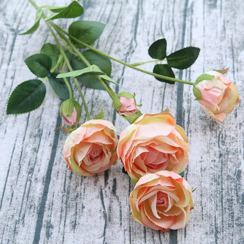 IB Искусственные розы цветок 1 букет 6 головок Свадебный невесты Вечерние домашний