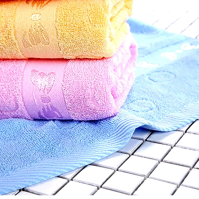 2PCS/Lot Free Shipping 100% Cotton Towel Solid Blue Color Plain Dyed Quick-Dry Bath Towels 50*100 cm Set Wholesale Retail | Дом и сад