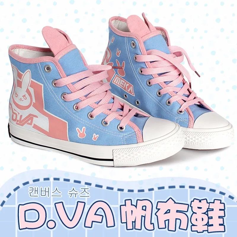 Игра OW d. va/часы D. VA/Tracer/Mercy/ботинки для костюмированной вечеринки обувь на плоской подошве на заказ размеры 36-39