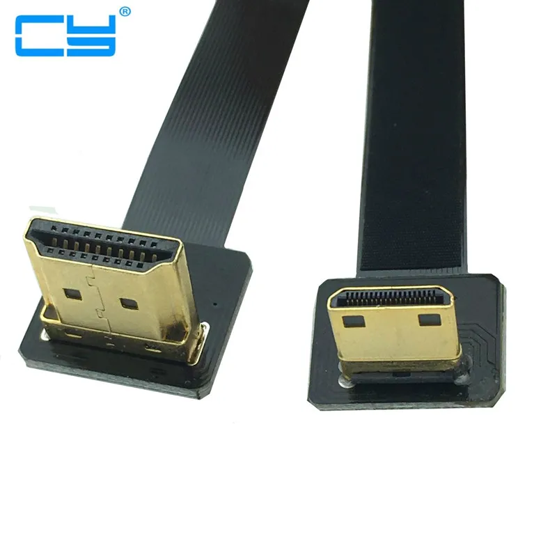 FPV 90 градусов до Mini HDMI-совместимый адаптер вниз 5 см-80 см FPC плоский HD-кабель шаг