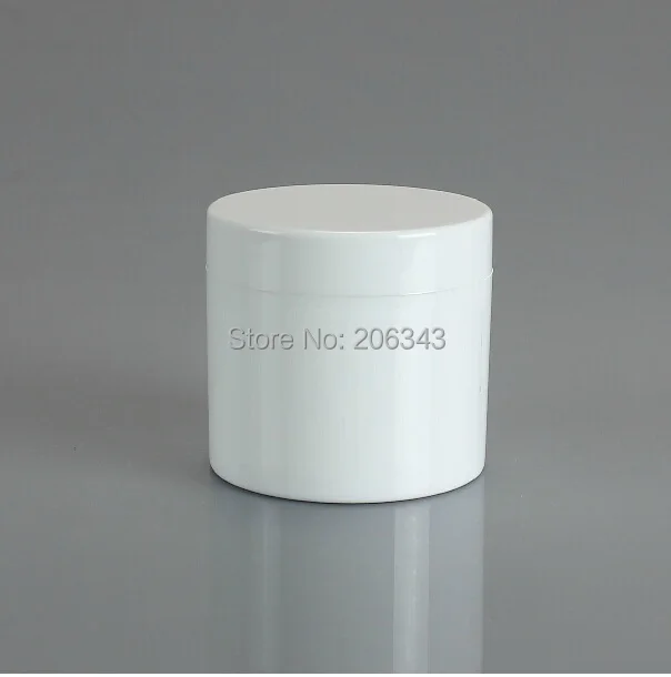 Круглая двухслойная белая банка для крема 200 г с внутренней крышкой