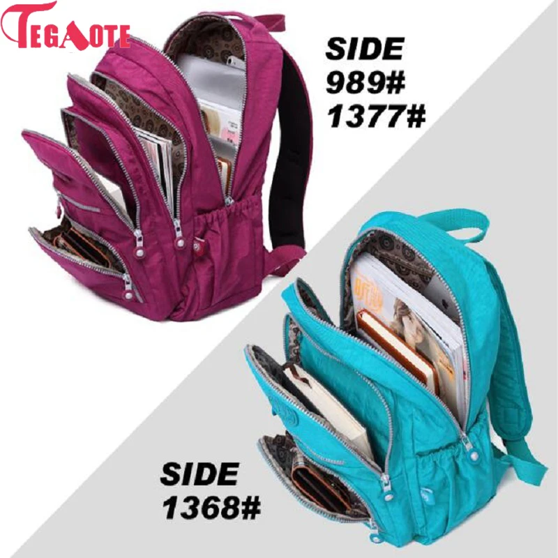 TEGAOTE, женский рюкзак для девочек-подростков, нейлоновые рюкзаки, Mochila Feminina, женский рюкзак для путешествий, школьный ранец, женская сумка