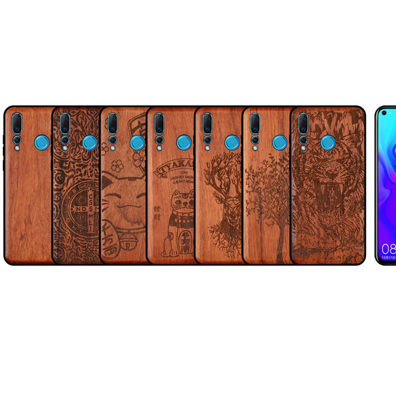 BOOGIC Оригинальный Деревянный чехол для телефона Huawei Nova 4 дерево + ТПУ ультратонкий