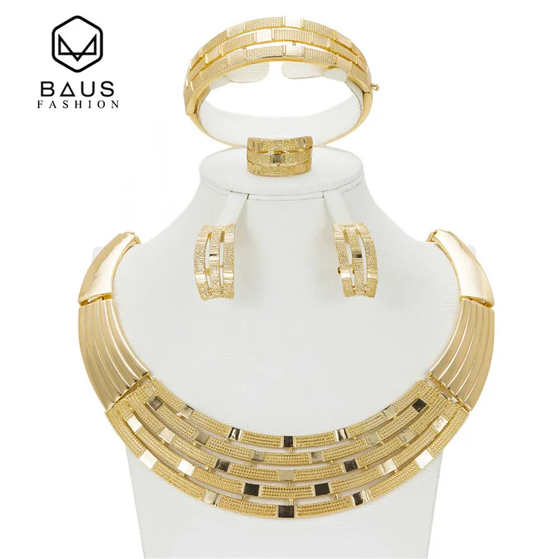 2021 качественный нигерийский Свадебный комплект ювелирных изделий золотого