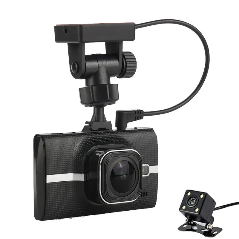 Dealcoo 3 дюймов Dash Cam ADAS Автомобильный dvr Full HD 1296 P двойная камера Объектив Передняя