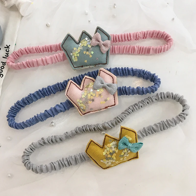 Детская Корона принадлежности для волос девочки повязки на голову эластичная