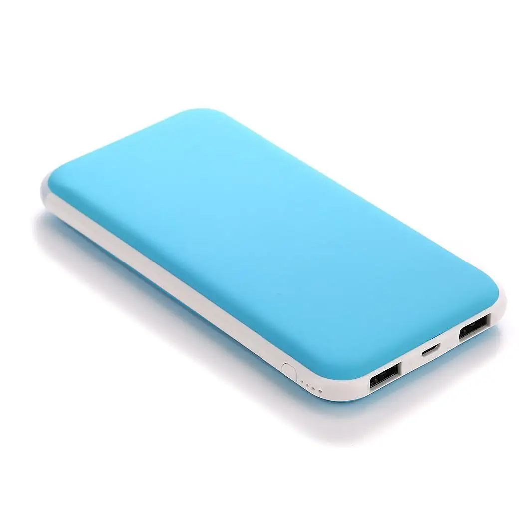 Портативный USB синий мощность пластик 2A банк Внешние порты зарядное устройство