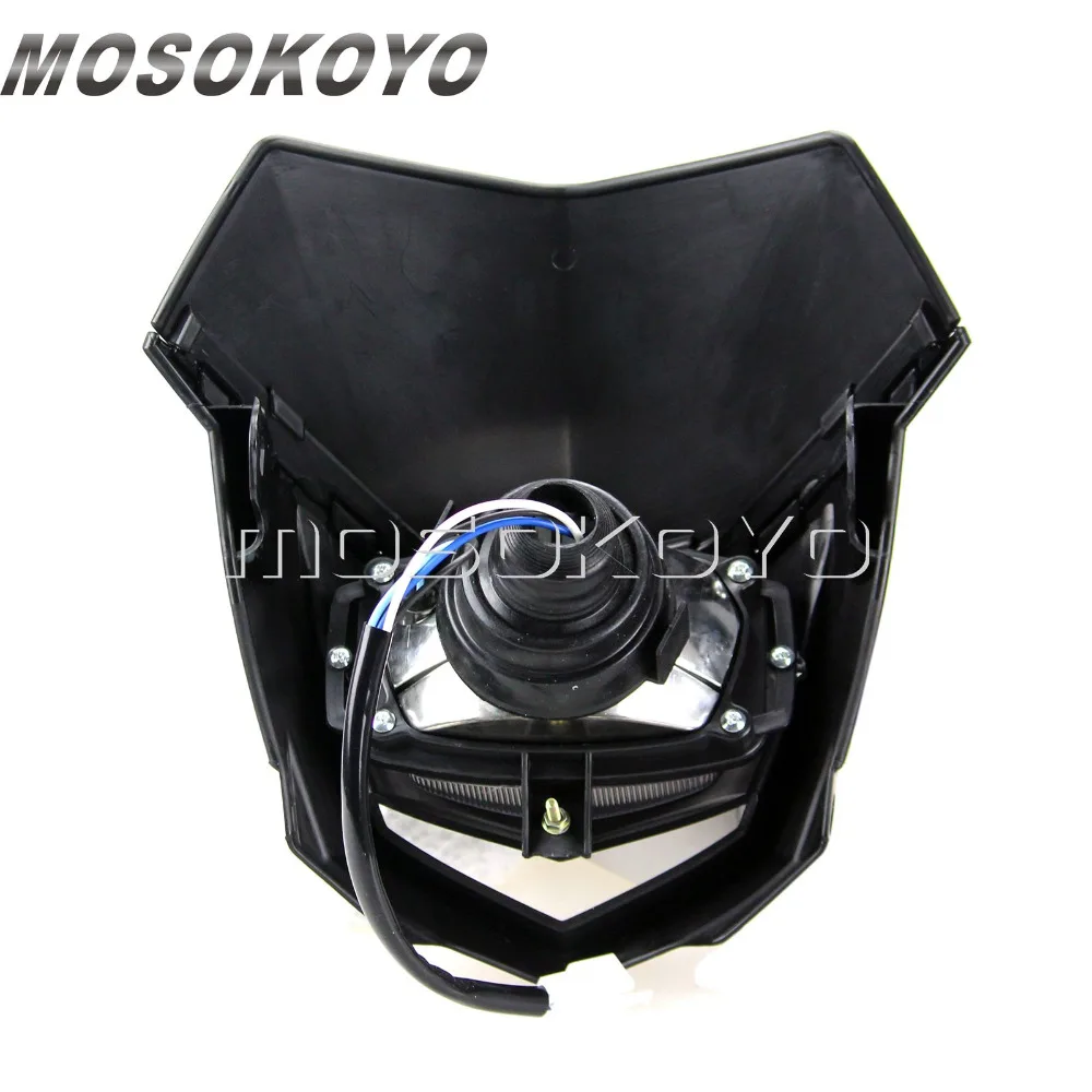 Черный Байк мотокросс фар H4 головного света для Kawasaki KLX450R Yamaha WR450 WR250 TTR SX EXC