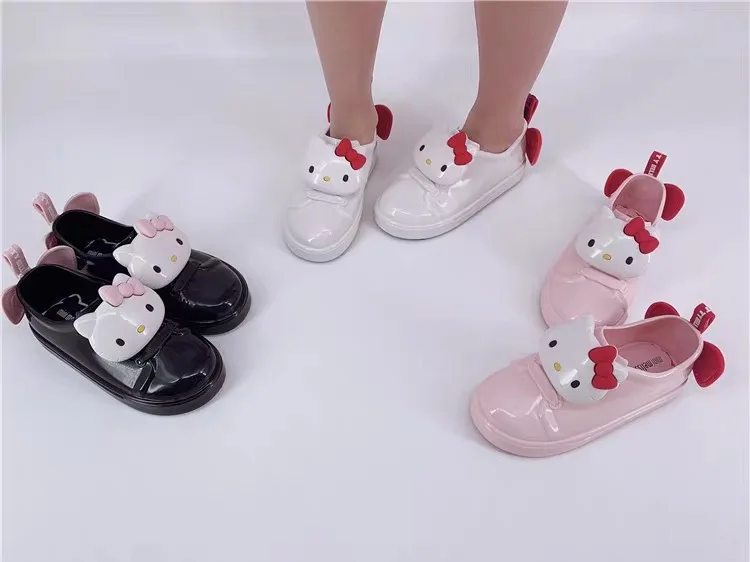 Детская непромокаемая обувь для девочек hello kitty, водонепроницаемая противоскользящая обувь для маленьких детей, обувь для девочек, ПВХ, мини Мелисс, высокое качество