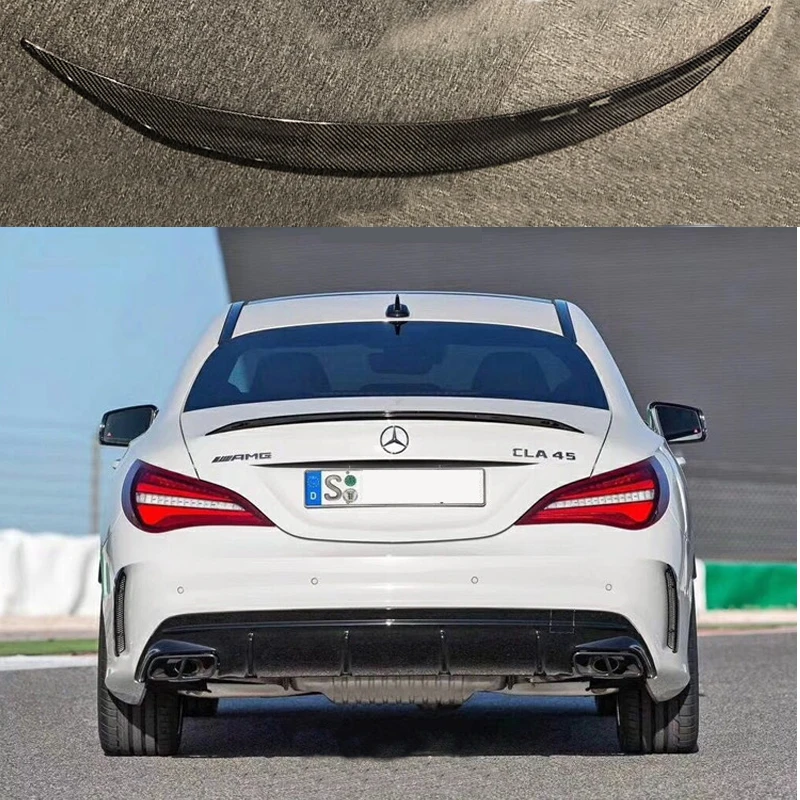 Для Mercedes-Benz CLA W117 CLA180 CLA200 CLA250 CLA260 углеродного волокна задний спойлер, крыло, багажник CLA45 AMG Стиль-UP