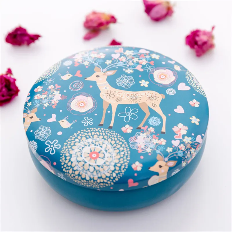 Новая женская Подарочная коробка с оленем круглая жесть для детей канцелярские