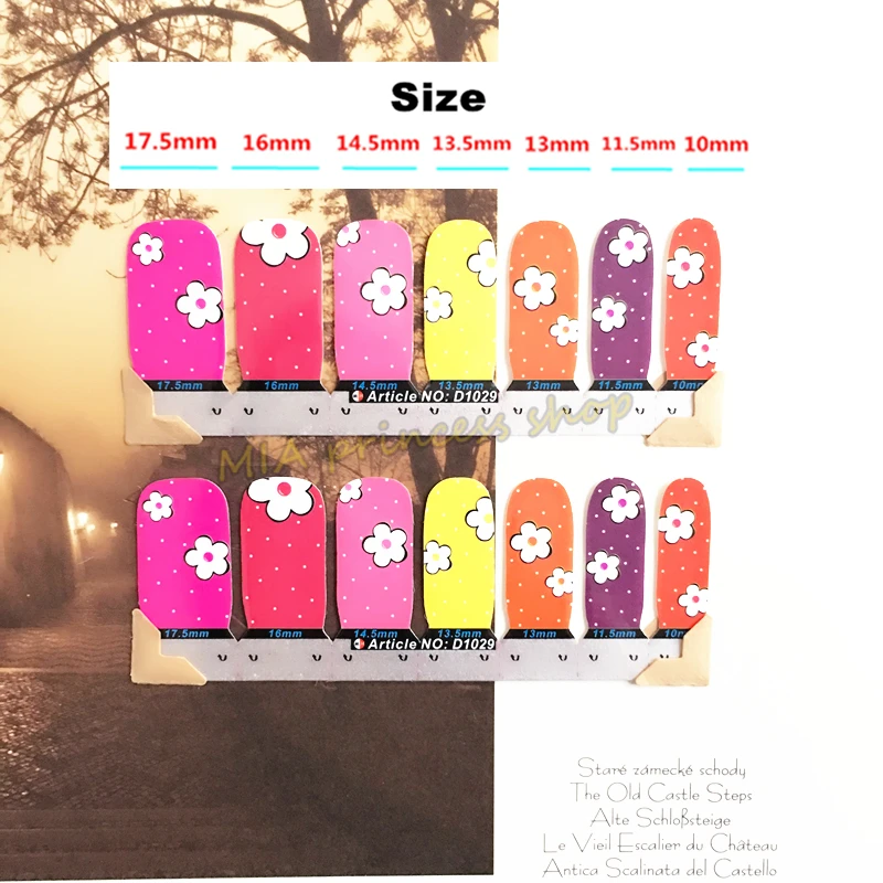 Nu TATY разноцветные маленькие цветы наклейки для ногтей 14 шт./компл.