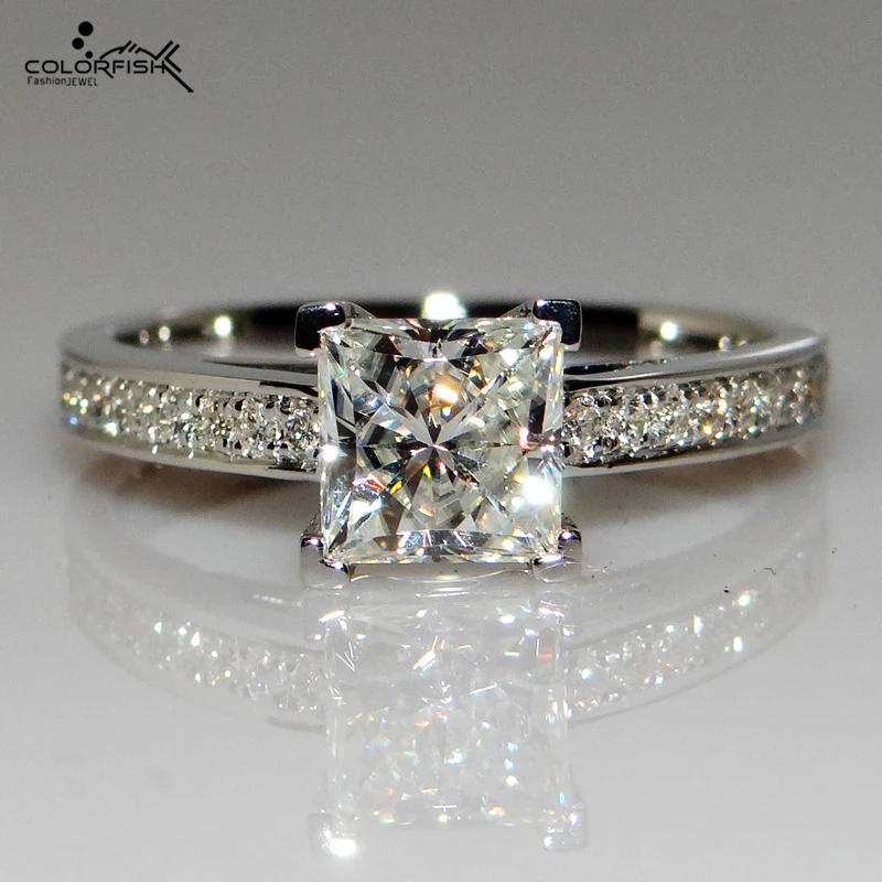 Женское Обручальное Кольцо COLORFISH серое кольцо из стерлингового серебра 925 пробы с