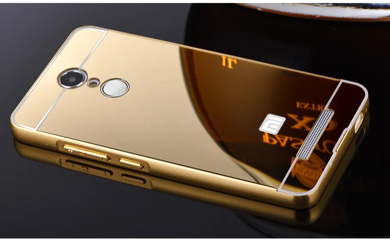 Для Xiaomi Redmi Note 3 Ultra Slim Bling Металл Алюминий сплава рама зеркало акрил Пластик задняя крышка для Redmi примечание 3 Капа - Цвет: For Hongmi Note3