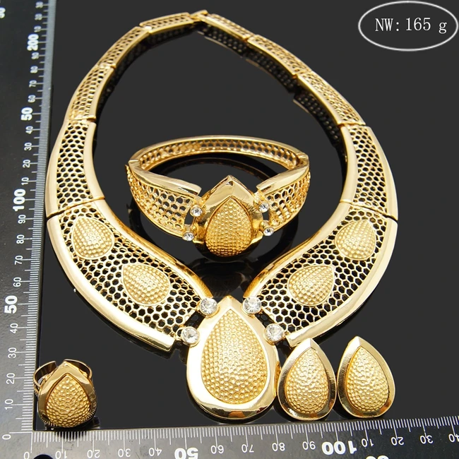 

YULAILI Free Shipment Round Design Fashion Women Party Costume Gold Color Jewelry Sets
