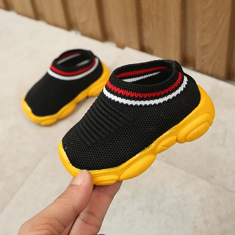 New Soft Bottom Kids Shoes Baby Boy Girl Candy Color Woven Fabric Air Mesh Children Casual Sneakers For Boys Girls | Детская одежда и