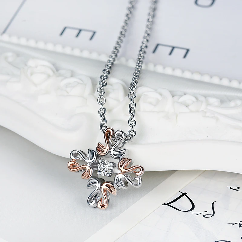 in pairs of swan Cross shape zircon hanging pendant necklace link Chain silver color for lovers | Украшения и аксессуары