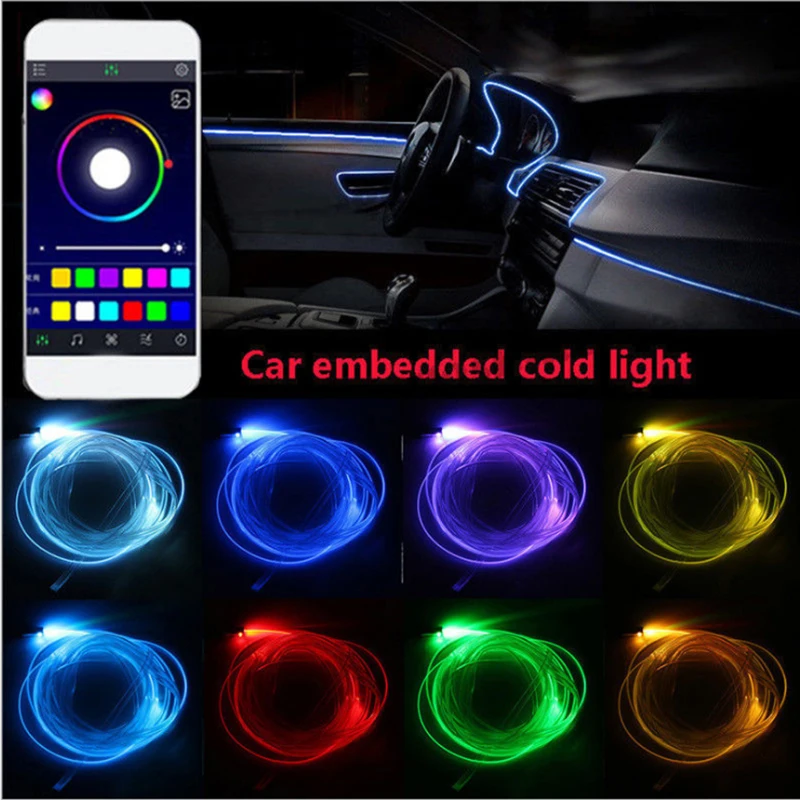 Новый активный звук EL неоновый провод светодиодный светильник RGB автомобильный