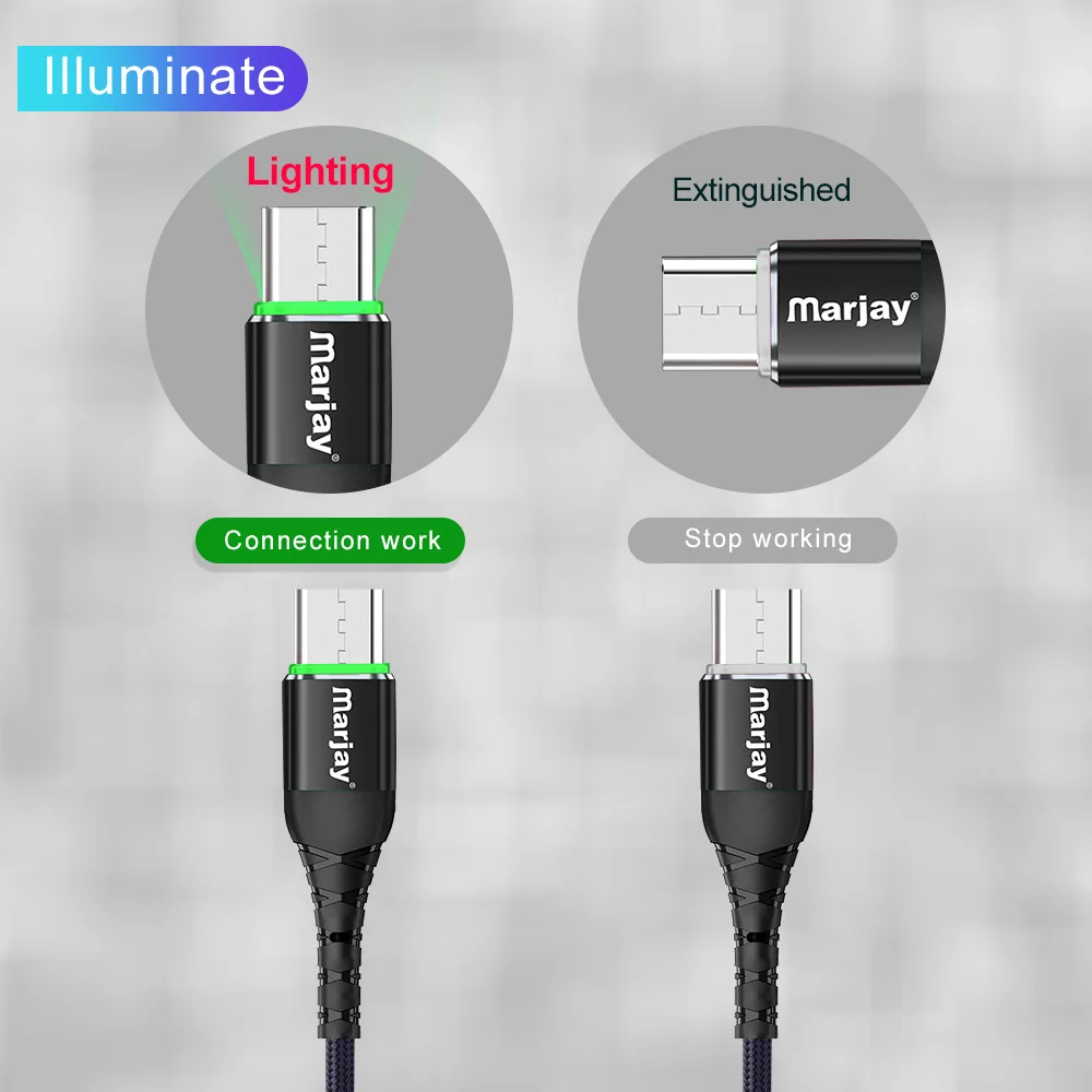 Marjay Micro USB кабель 2.4A Быстрая зарядка данных зарядное устройство USB кабель для samsung Xiaomi huawei LG htc Android Mcirousb шнур