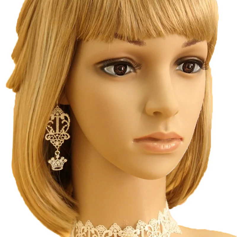 Серебряная корона с вырезами кристалл падение Цветочные белые кружевные