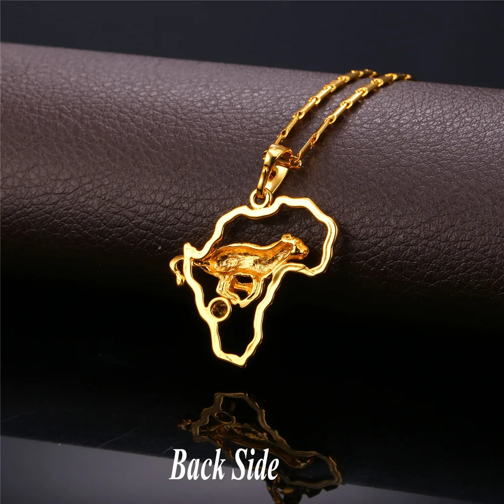 U7 Позолоченный Леопард Кулон С Цепочкой Мужчины Женщины Африканские Ювелирные