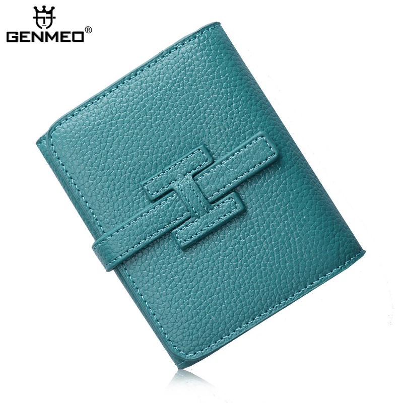 GENMEO Новое поступление из натуральной кожи кошельки Для женщин кожа 3 раза карты