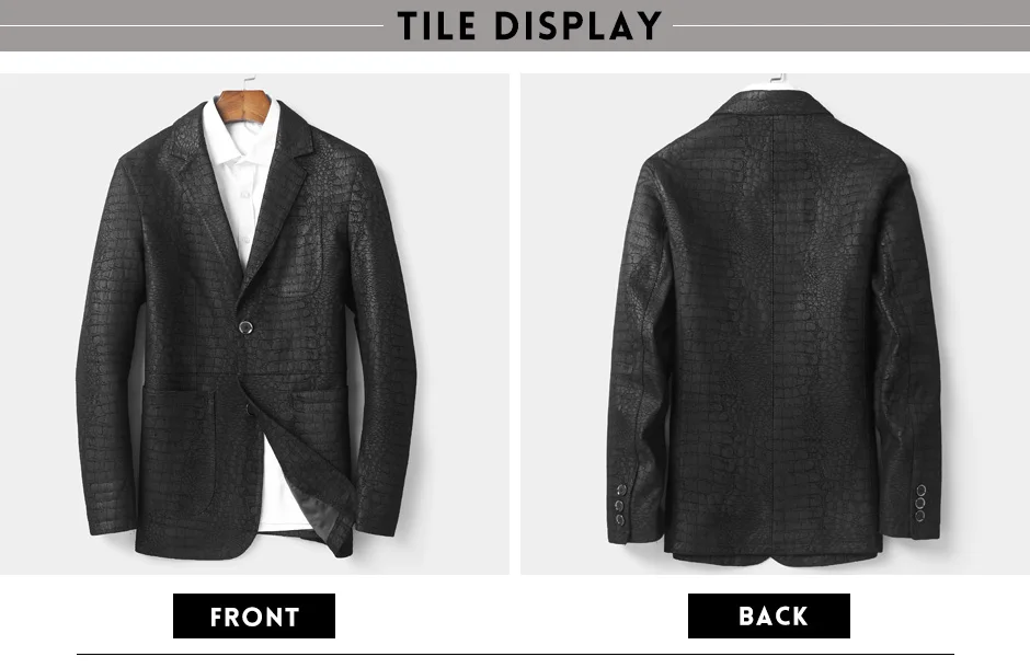 Для мужчин s овчины кожаный костюм куртка Slim Fit повседневное пояса из натуральной кожи пальто для мужчин черный кожаный пиджак