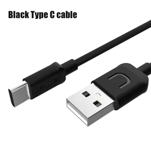 Black for Type-c USAMS USB кабель для передачи данных для iPhone Micro usb type C кабель для мобильного телефона для освещения 2A кабель для быстрой зарядки USB C microusb type-c - Цвет: Black for Type-c