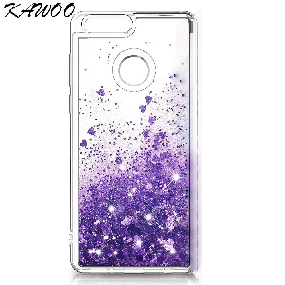Блестящий Прозрачный мягкий чехол с жидким динамическим песком для Huawei P Smart