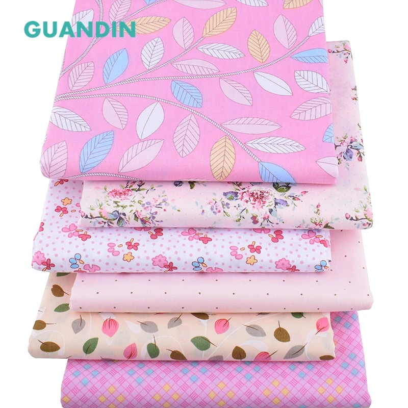 GUANDIN 6 шт./лот серия розовых цветов саржевая хлопковая ткань с принтом одежда в