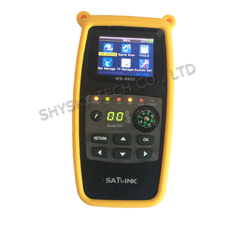 Спутниковая связь WS-6933 DVB-S/S2 FTA C& KU диапазон Цифровой спутниковый Finder метр 2," ЖК-экран с компасом