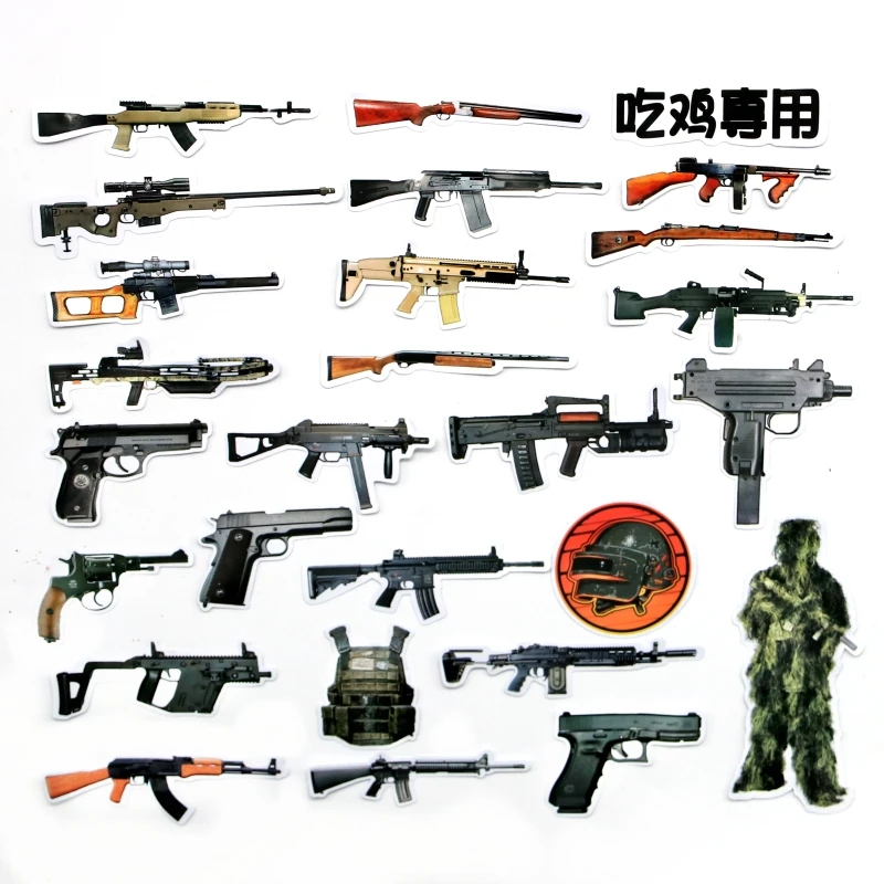 32 шт. игра PUBG наклейки спецназ шлем Playerunknown's Battlegrounds наклейка 98K AWM Ghillie костюм наклейки для ноутбука