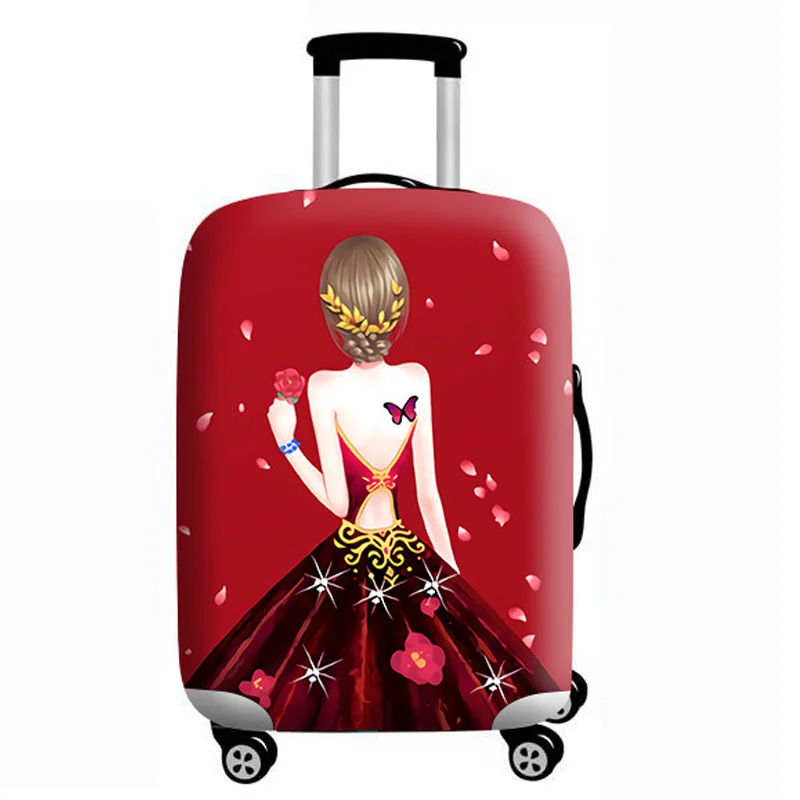 F Luggage cover LXHYSJ 3D платье принцессы эластичный чехол для багажа чемодан пылезащитный чехол подходит для 18-32 дюймов чемодан тележка чехол пылезащитный чехол - Цвет: F Luggage cover