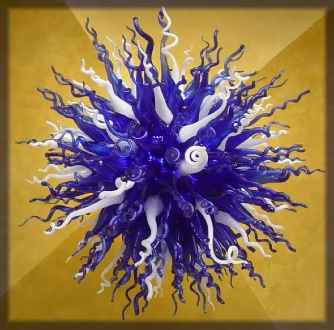 

Кофейня Бар молочно-синий и белый элегантный лучший Декор Chihuly стиль люстры освещение