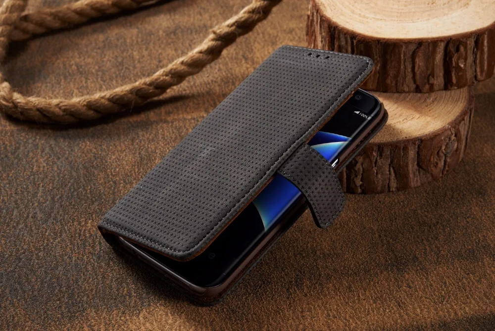 Для samsung Galaxy S7 Edge чехол для телефона Ретро сетка Роскошная искусственная кожа+ Поликарбонат чехол для телефона Чехол кошелек Магнитный флип стент слот для карт