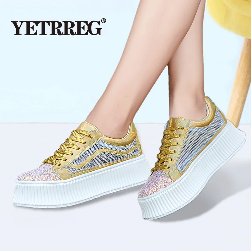 2019 г. Новые летние ботинки модные женские блестящие туфли на плоской подошве с