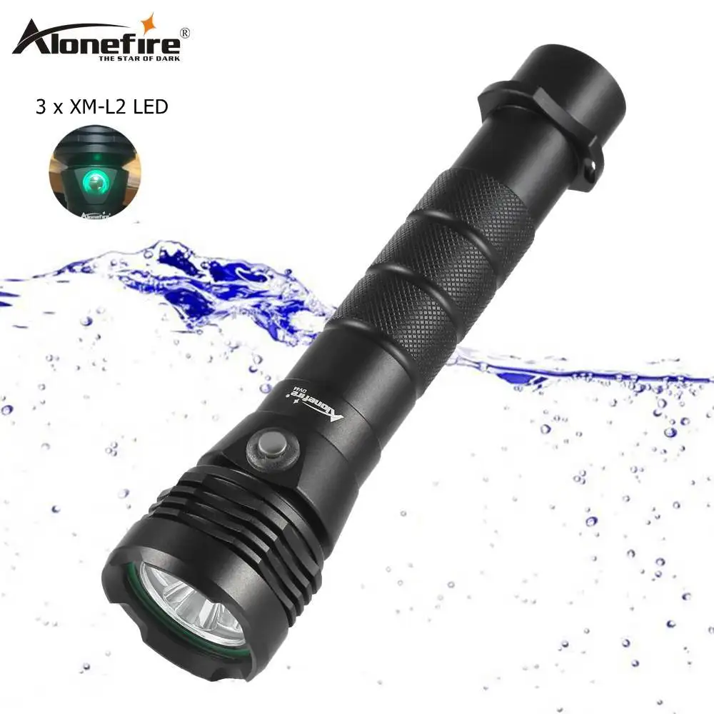 

AloneFire DV44 Diving Flashlight 26650 Light Dive Torch Powerful Cree LED XM-L2 Underwater Flashlight Waterproof Diving Lamp