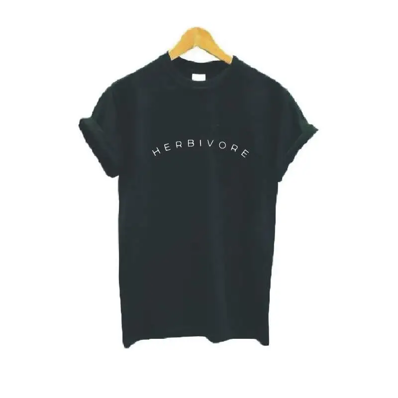 Herbivore футболка с буквенным принтом женская 2019 летняя модная Свободная белая из