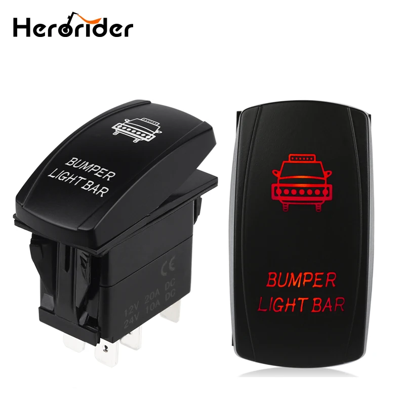 

Herorider 5 Pin Carling Style LED Light Bar Toggle Rocker Switch SPST ON-OFF Waterproof Rocker Switch for Car Boat Truck 12V
