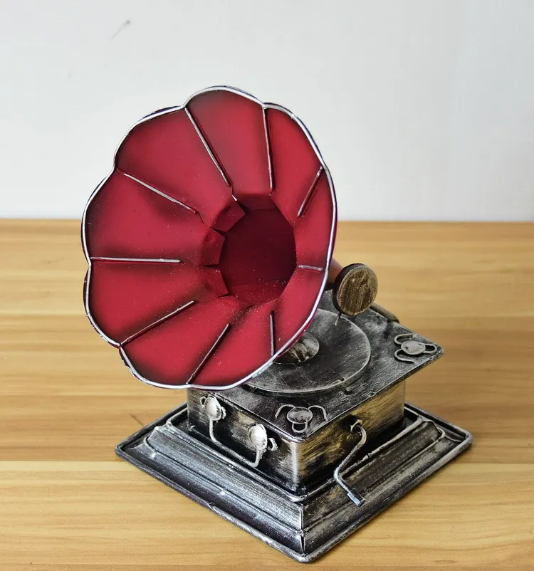 Винтажная граммофонная труба статуэтки украшения художественные ремесла запись
