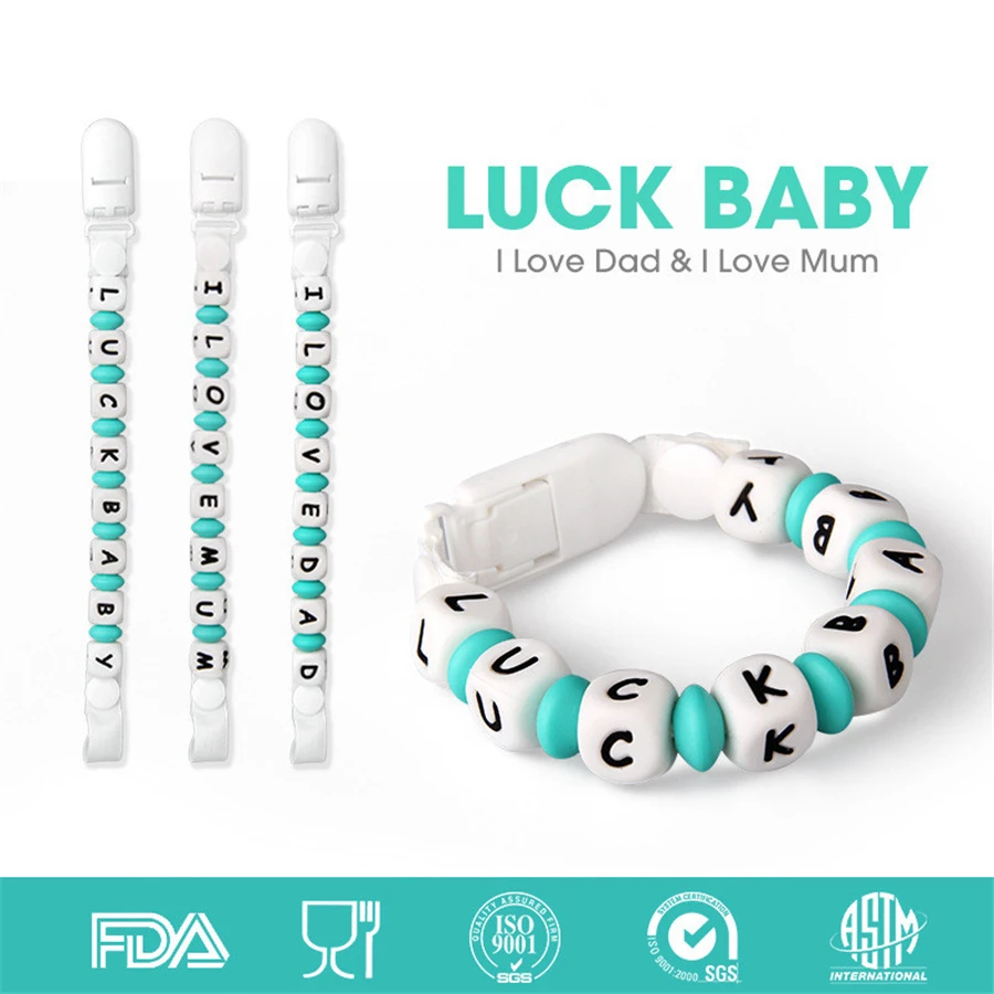 Силиконовые бусины для прорезывания зубов браслет с буквами алфавита детские