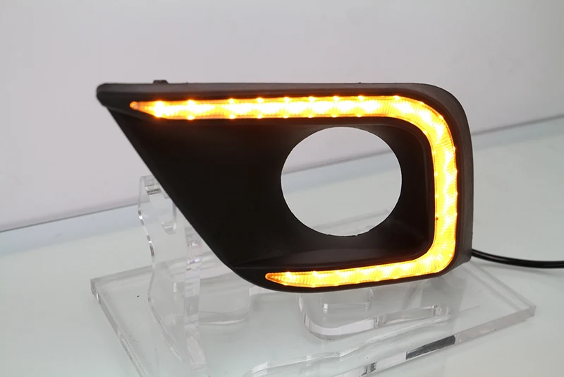 1Pair For Nissan Murano 2015 2016 2017 2018 DRL Daytime Running Lights fog lamp cover Daylight with yellow turn signal |