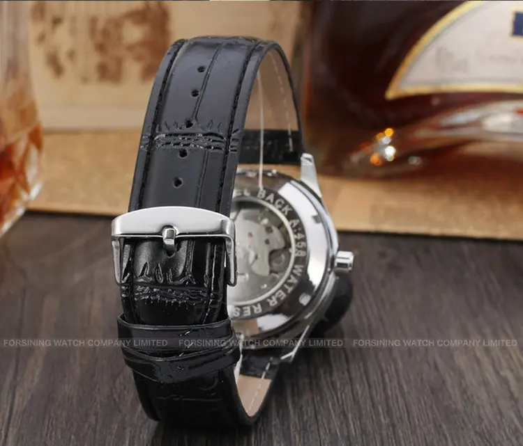 top brand winner 2016 hot sale fashion mechanical hand wind men watches luxury bussiness leather strap male wrist watch relogio free global shipping