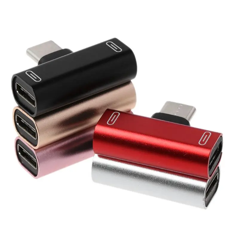 Двойной тип C USB-C наушники аудио зарядка зарядное устройство адаптер сплиттер конвертер для Xiaomi 6 6X8 Note3 Mix 2 huawei mate