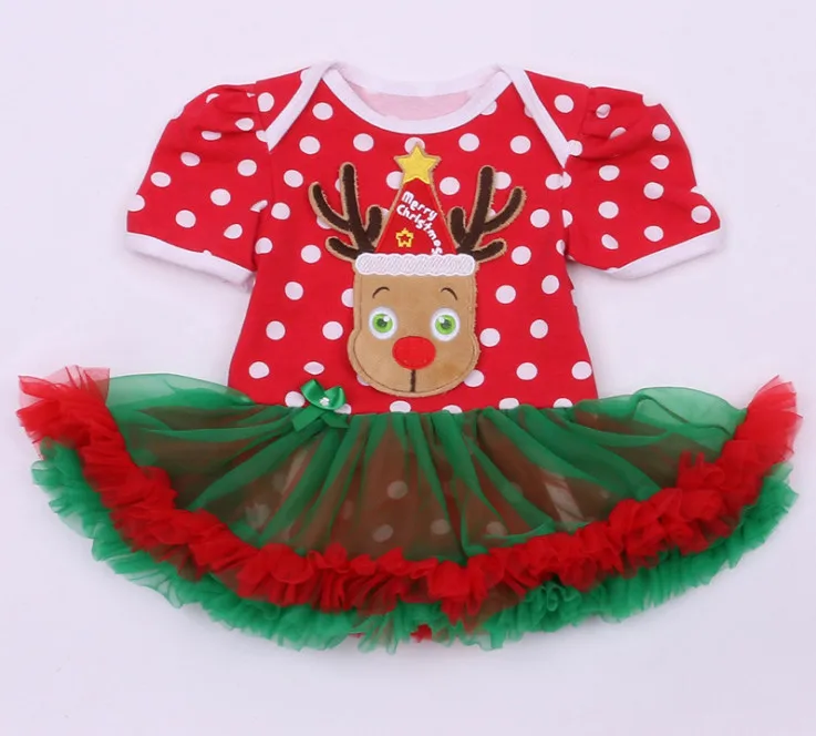 Baby New Year Winter Girl Rompers Dress Santa Snowman Reindeer Children Clothing Christmas Costume Outfits Kids Ball Party Wear | Детская