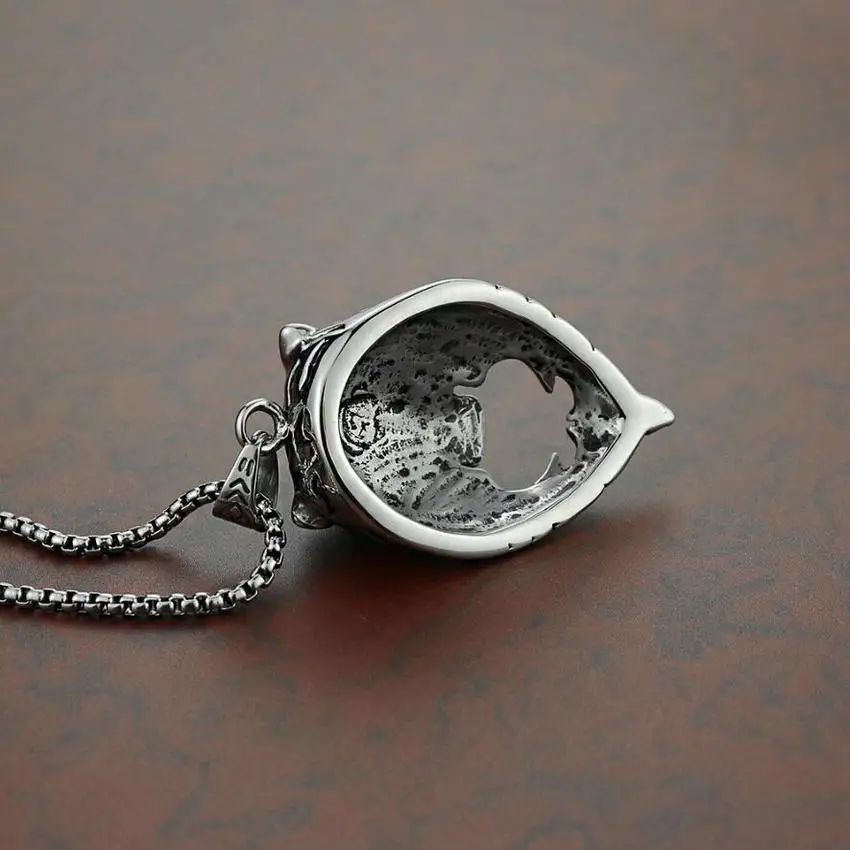 2018 new men's titanium steel animal necklace stainless tiger head pendant | Pendants