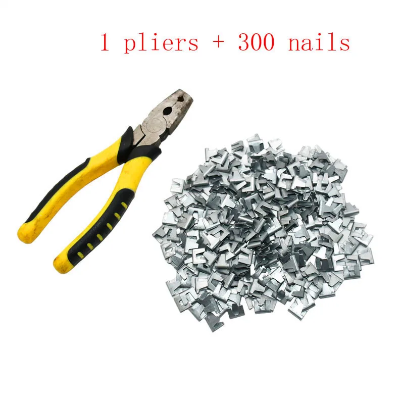 1 pliers 300pcs 600 шт. гвоздь+ 1 шт. оснастки плоскогубцы для сборки клетки крепежный инструмент плоскогубцы для ногтей группа клетка и смешанные продажи металлические гвозди - Цвет: 1 pliers 300pcs